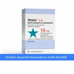 Ritalin 10 mg 30 comprimidos